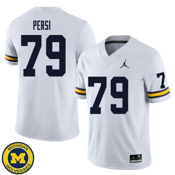 Men Michigan Wolverines #79 Jeffrey Persi White Alumni Jersey